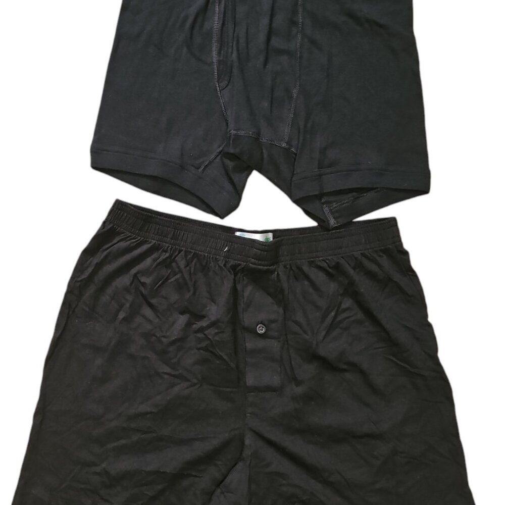 DIP Men's Pack of 2 Underwear and Short Pajama Cotton Black Size M - Picture 1 of 5